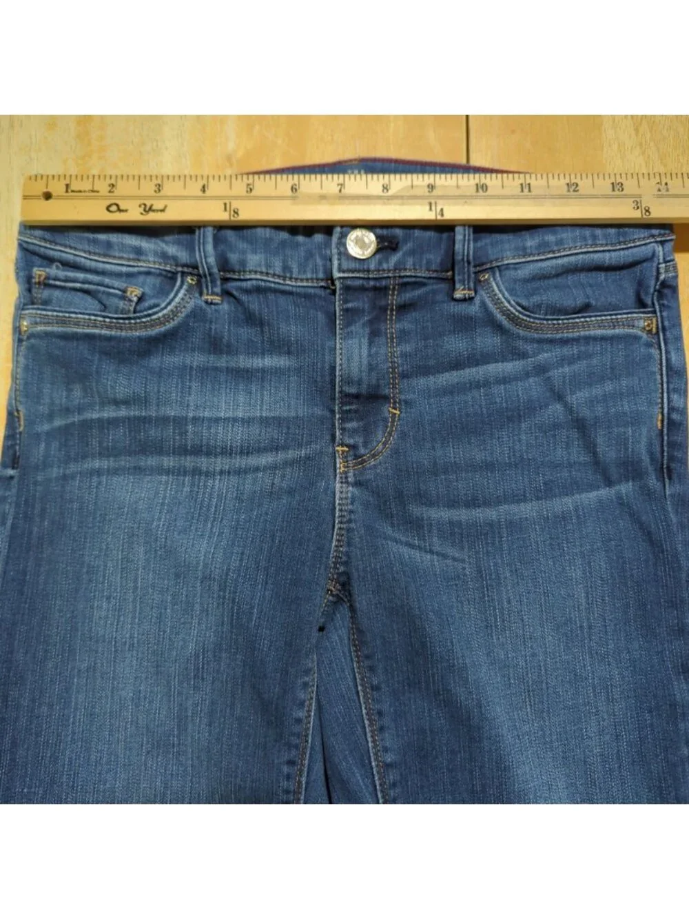 White House Black Market Womens Jeans 2 Slim Crop Low Rise Blue Stretch Denim 27